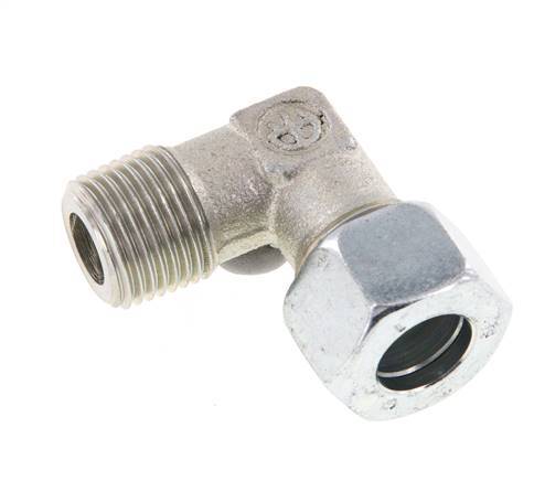 R 1/2'' Male x 15L Zinc plated Steel 90 deg Elbow Fitting 315 Bar DIN 2353