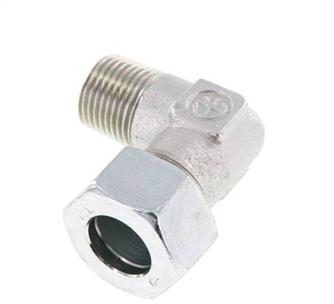 R 1/2'' Male x 18L Zinc plated Steel 90 deg Elbow Fitting 315 Bar DIN 2353