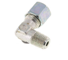R 1/4'' Male x 8S Zinc plated Steel 90 deg Elbow Fitting 630 Bar DIN 2353