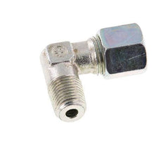 R 1/4'' Male x 8S Zinc plated Steel 90 deg Elbow Fitting 630 Bar DIN 2353
