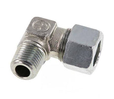 R 1/4'' Male x 12LL Zinc plated Steel 90 deg Elbow Fitting 100 Bar DIN 2353