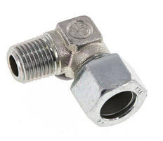 R 1/4'' Male x 12LL Zinc plated Steel 90 deg Elbow Fitting 100 Bar DIN 2353