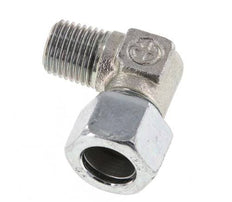 R 1/4'' Male x 12LL Zinc plated Steel 90 deg Elbow Fitting 100 Bar DIN 2353
