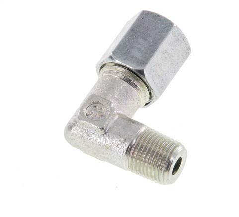 R 1/8'' Male x 6L Zinc plated Steel 90 deg Elbow Fitting 315 Bar DIN 2353