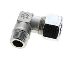 3/4'' NPT Male x 20S Zinc plated Steel 90 deg Elbow Cutting ring 400 Bar DIN 2353