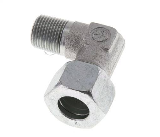 R 3/8'' Male x 15L Zinc plated Steel 90 deg Elbow Fitting 315 Bar DIN 2353