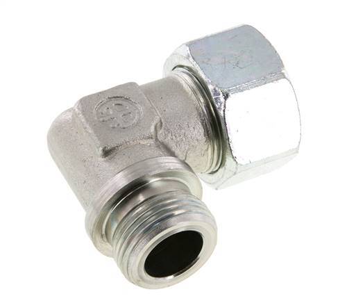 G 1'' Male x 25S Zinc plated Steel 90 deg Elbow Fitting 400 Bar DIN 2353