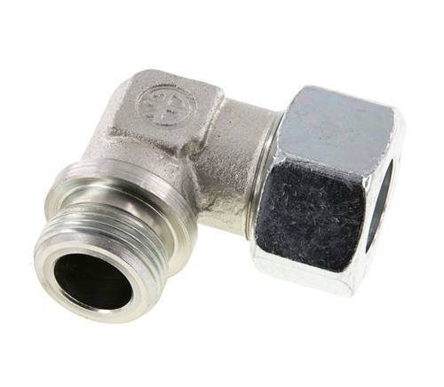 G 1'' Male x 25S Zinc plated Steel 90 deg Elbow Fitting 400 Bar DIN 2353