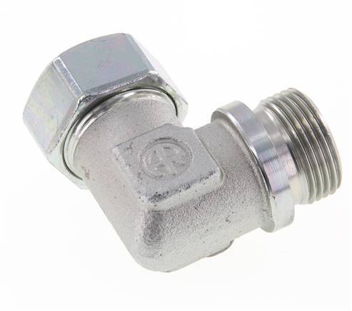 G 1'' Male x 28L Zinc plated Steel 90 deg Elbow Fitting 160 Bar DIN 2353