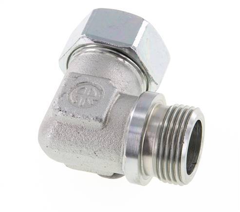 G 1'' Male x 28L Zinc plated Steel 90 deg Elbow Fitting 160 Bar DIN 2353