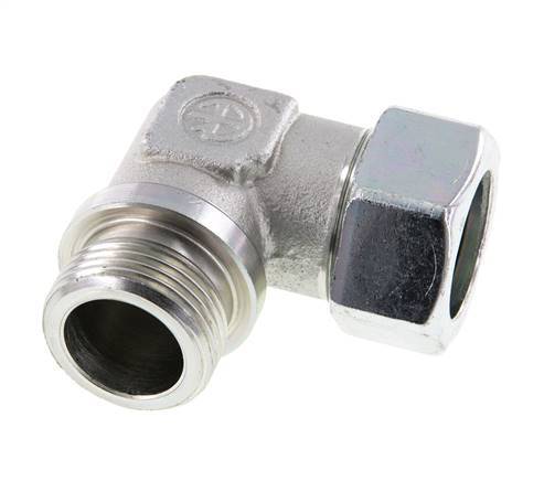 G 1'' Male x 28L Zinc plated Steel 90 deg Elbow Fitting 160 Bar DIN 2353