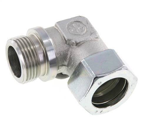 G 1'' Male x 28L Zinc plated Steel 90 deg Elbow Fitting 160 Bar DIN 2353