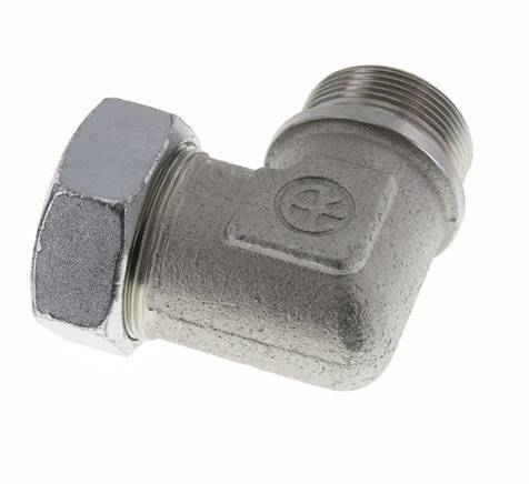 G 1 1/2'' Male x 42L Zinc plated Steel 90 deg Elbow Fitting 160 Bar DIN 2353