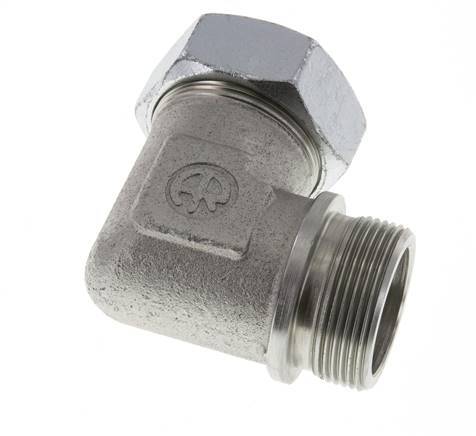 G 1 1/2'' Male x 42L Zinc plated Steel 90 deg Elbow Fitting 160 Bar DIN 2353