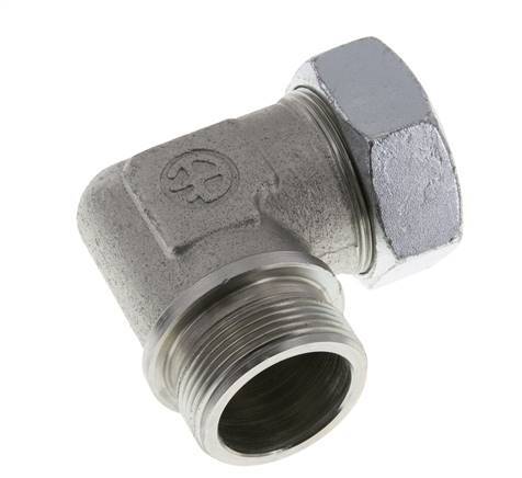 G 1 1/2'' Male x 42L Zinc plated Steel 90 deg Elbow Fitting 160 Bar DIN 2353