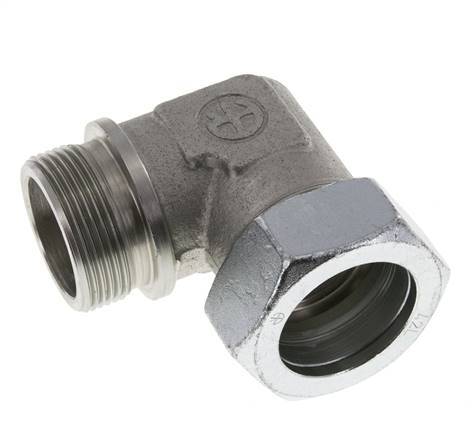 G 1 1/2'' Male x 42L Zinc plated Steel 90 deg Elbow Fitting 160 Bar DIN 2353