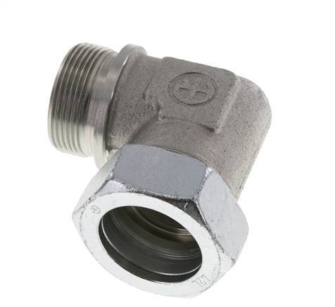 G 1 1/2'' Male x 42L Zinc plated Steel 90 deg Elbow Fitting 160 Bar DIN 2353