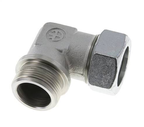 G 1 1/4'' Male x 35L Zinc plated Steel 90 deg Elbow Fitting 160 Bar DIN 2353