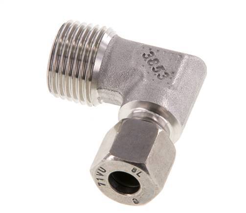 R 1/2'' Male x 8L Stainless steel 90 deg Elbow Fitting 315 Bar DIN 2353