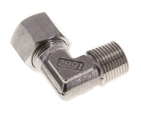 R 1/2'' Male x 14S Stainless steel 90 deg Elbow Fitting 630 Bar DIN 2353