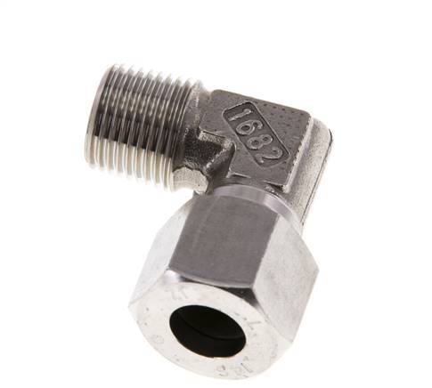 R 1/2'' Male x 14S Stainless steel 90 deg Elbow Fitting 630 Bar DIN 2353