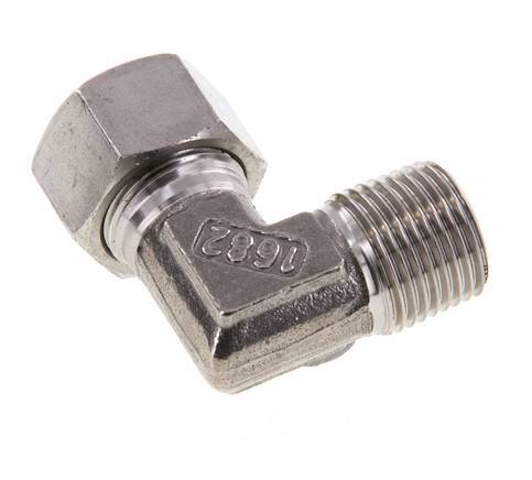 R 1/2'' Male x 15L Stainless steel 90 deg Elbow Fitting 315 Bar DIN 2353