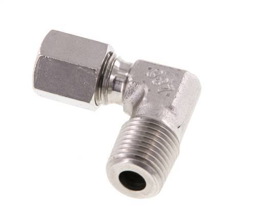 R 1/4'' Male x 6L Stainless steel 90 deg Elbow Fitting 315 Bar DIN 2353