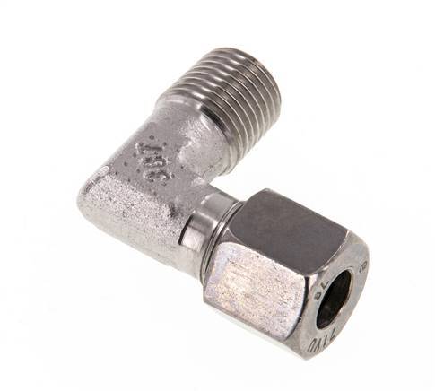 R 1/4'' Male x 8L Stainless steel 90 deg Elbow Fitting 315 Bar DIN 2353