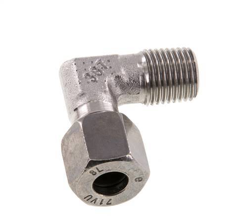 R 1/4'' Male x 8L Stainless steel 90 deg Elbow Fitting 315 Bar DIN 2353