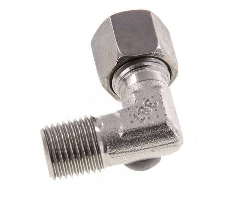 R 1/4'' Male x 8L Stainless steel 90 deg Elbow Fitting 315 Bar DIN 2353