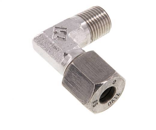 R 1/4'' Male x 8S Stainless steel 90 deg Elbow Fitting 630 Bar DIN 2353