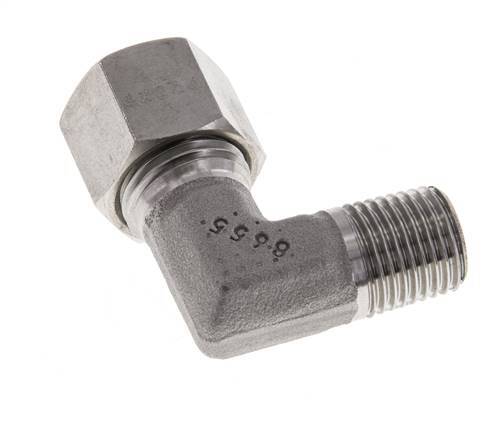 R 1/4'' Male x 10L Stainless steel 90 deg Elbow Fitting 315 Bar DIN 2353