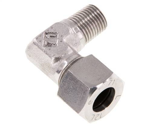 R 1/4'' Male x 12L Stainless steel 90 deg Elbow Fitting 315 Bar DIN 2353