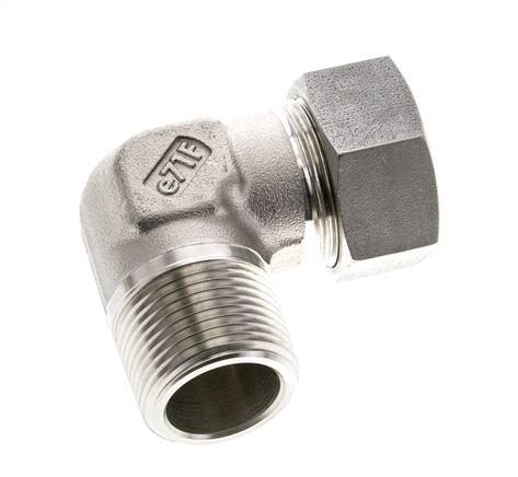 1'' NPT Male x 28L Stainless steel 90 deg Elbow Cutting ring 160 Bar DIN 2353