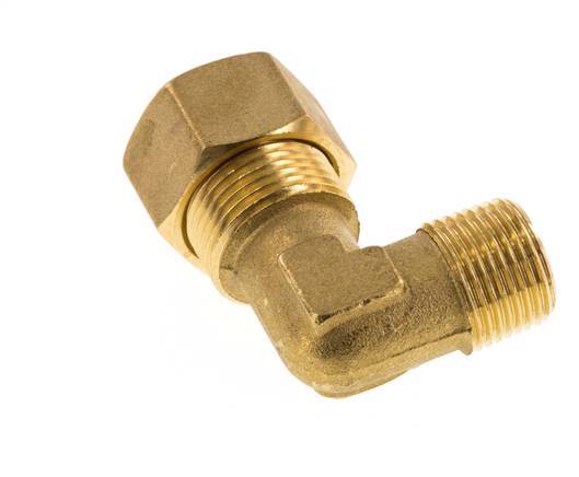 R 3/8'' Male x 14mm Brass 90 deg Elbow Compression Fitting 89 Bar DIN EN 1254-2