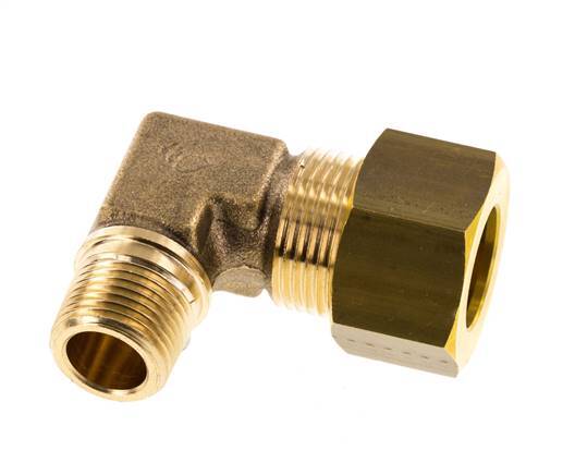 R 3/8'' Male x 16mm Brass 90 deg Elbow Compression Fitting 76 Bar DIN EN 1254-2