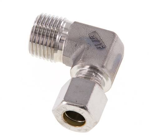 R 1/2'' Male x 10L Stainless steel 90 deg Elbow Compression Fitting 315 Bar DIN 2353