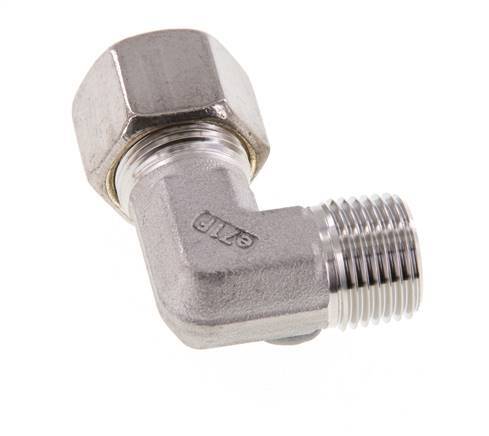 R 1/2'' Male x 14S Stainless steel 90 deg Elbow Compression Fitting 630 Bar DIN 2353