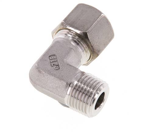 R 1/2'' Male x 14S Stainless steel 90 deg Elbow Compression Fitting 630 Bar DIN 2353