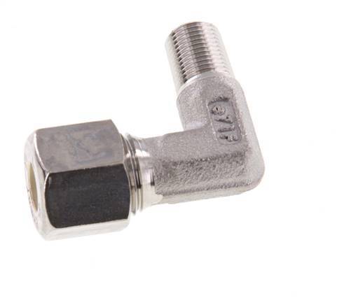 R 1/4'' Male x 8L Stainless steel 90 deg Elbow Compression Fitting 315 Bar DIN 2353
