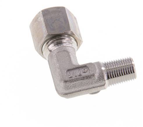 R 1/4'' Male x 8L Stainless steel 90 deg Elbow Compression Fitting 315 Bar DIN 2353
