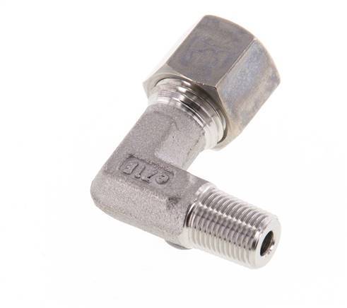 R 1/4'' Male x 8L Stainless steel 90 deg Elbow Compression Fitting 315 Bar DIN 2353
