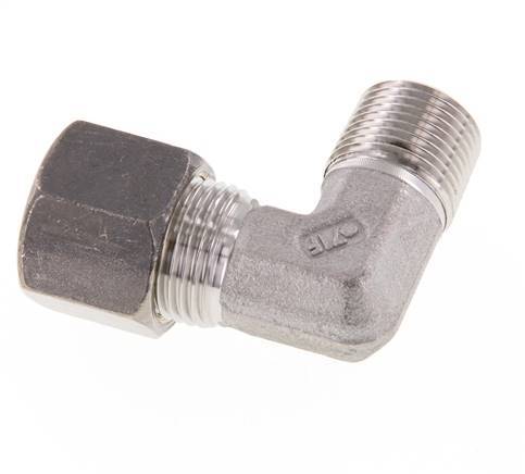 R 3/8'' Male x 10S Stainless steel 90 deg Elbow Compression Fitting 630 Bar DIN 2353