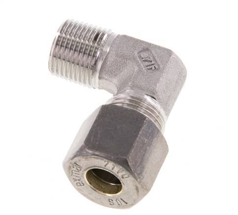 R 3/8'' Male x 10S Stainless steel 90 deg Elbow Compression Fitting 630 Bar DIN 2353