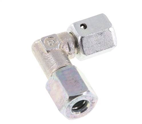 M12x1.5 x 6L Zinc plated Steel Adjustable 90 deg Elbow Fitting with Sealing cone and O-ring 315 Bar DIN 2353