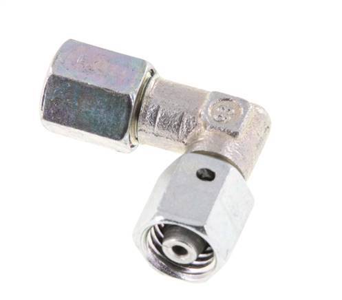 M12x1.5 x 6L Zinc plated Steel Adjustable 90 deg Elbow Fitting with Sealing cone and O-ring 315 Bar DIN 2353