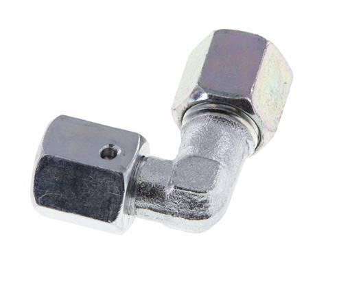 M14x1.5 x 6S Zinc plated Steel Adjustable 90 deg Elbow Fitting with Sealing cone and O-ring 630 Bar DIN 2353