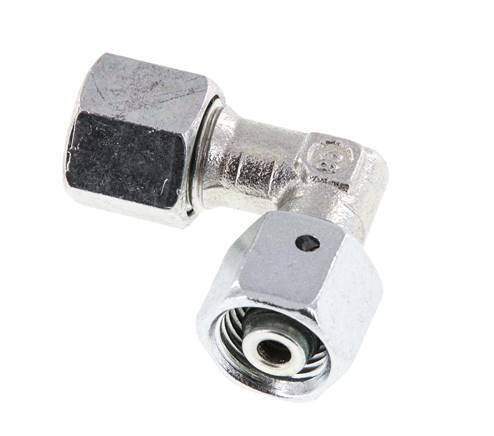 M14x1.5 x 8L Zinc plated Steel Adjustable 90 deg Elbow Fitting with Sealing cone and O-ring 315 Bar DIN 2353