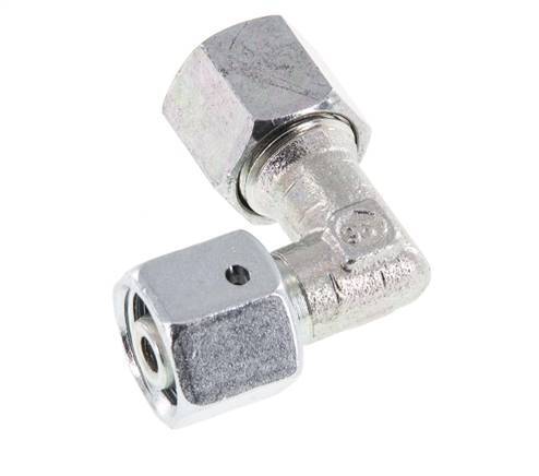 M14x1.5 x 8L Zinc plated Steel Adjustable 90 deg Elbow Fitting with Sealing cone and O-ring 315 Bar DIN 2353