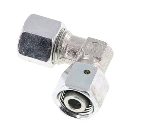 M16x1.5 x 10L Zinc plated Steel Adjustable 90 deg Elbow Fitting with Sealing cone and O-ring 315 Bar DIN 2353